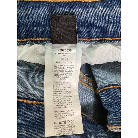 Shein Curve 3XL Ripped Distressed Capri Jeans Womens Blue Denim Strachey Fit New - Picture 3 of 9